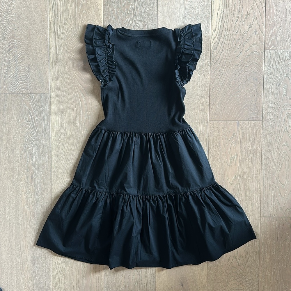 GAP Ruffle Sleeve Tiered Black Mini Dress - Picture 10 of 13